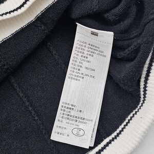 Abercrombie Fitch Mens 2XL Johnny Collar Sweater Knit Polo Black White Stretch